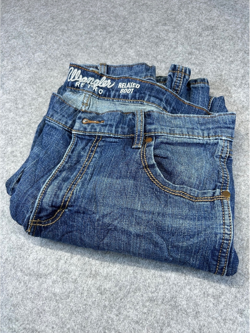 Wrangler Retro Relaxed Boot Men's Jeans Size 36x30 Blue Denim Western Cowboy